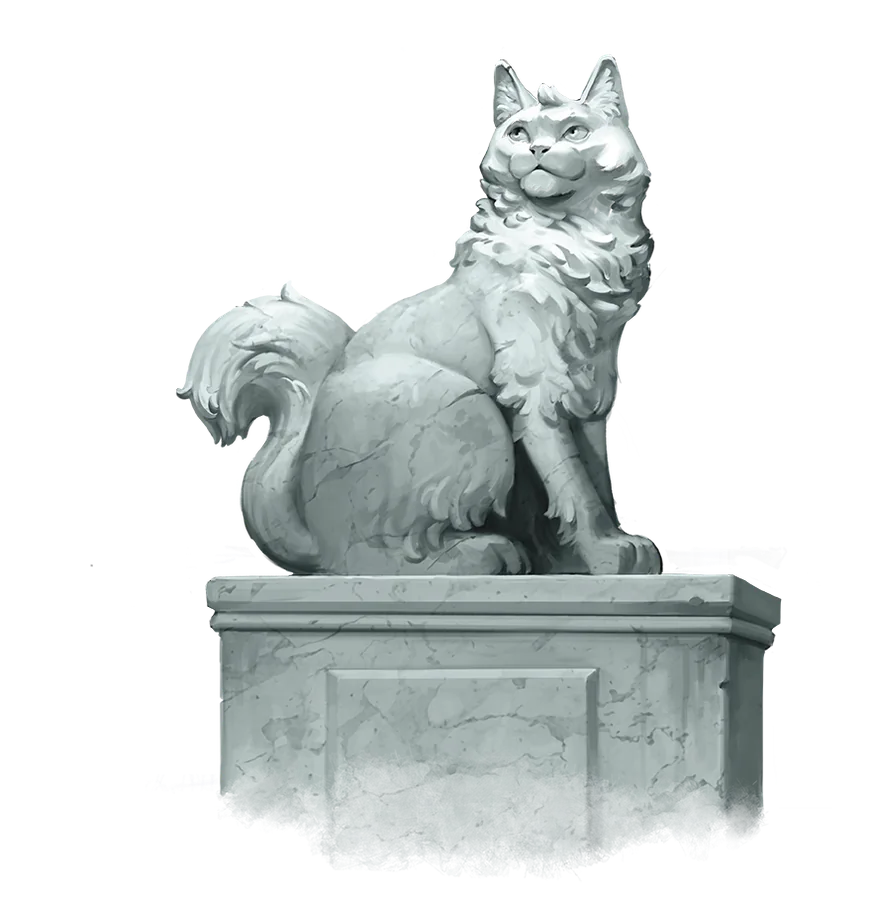猫咪大理石雕像