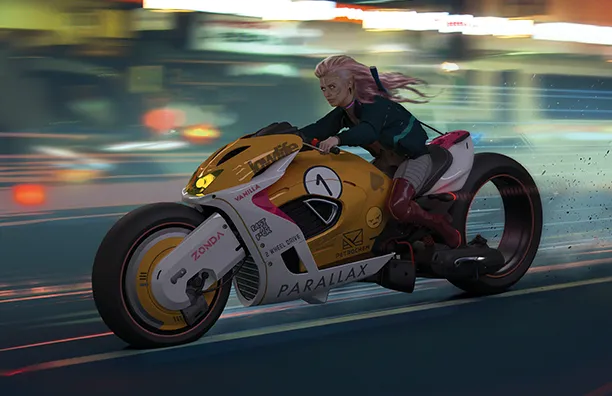 夜之城飙车手 · 黄黑机车